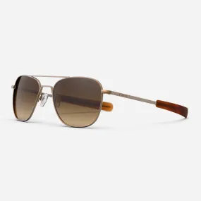 Randolph Engineering Aviator 22k Satin Chocolate Gold Sunglasses