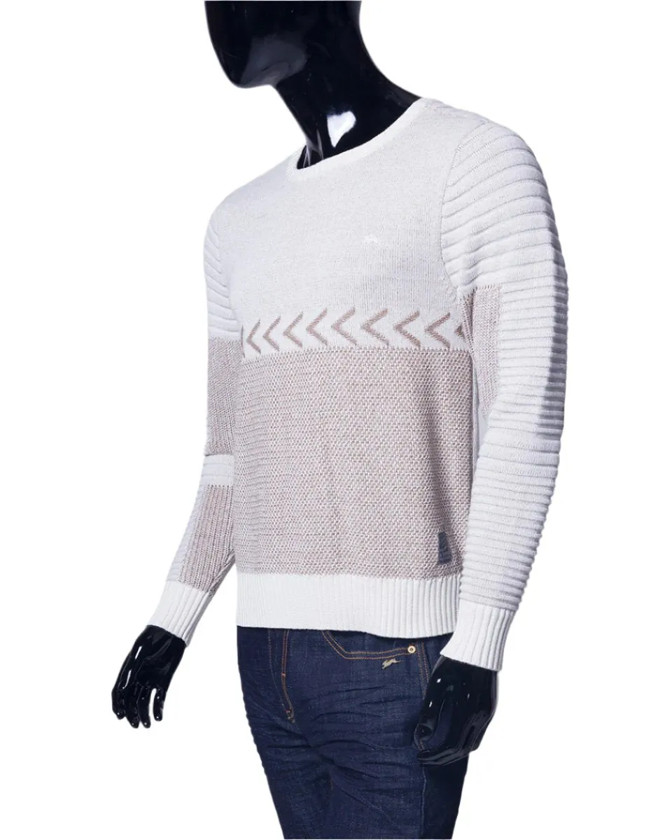 Randy | Men's Long Sleeve Pattern Knit Crew Neck Pullover