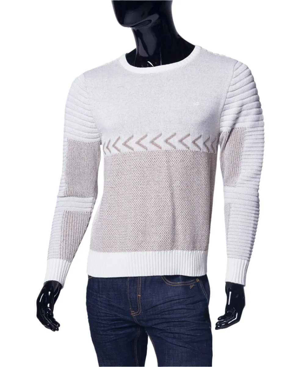 Randy | Men's Long Sleeve Pattern Knit Crew Neck Pullover