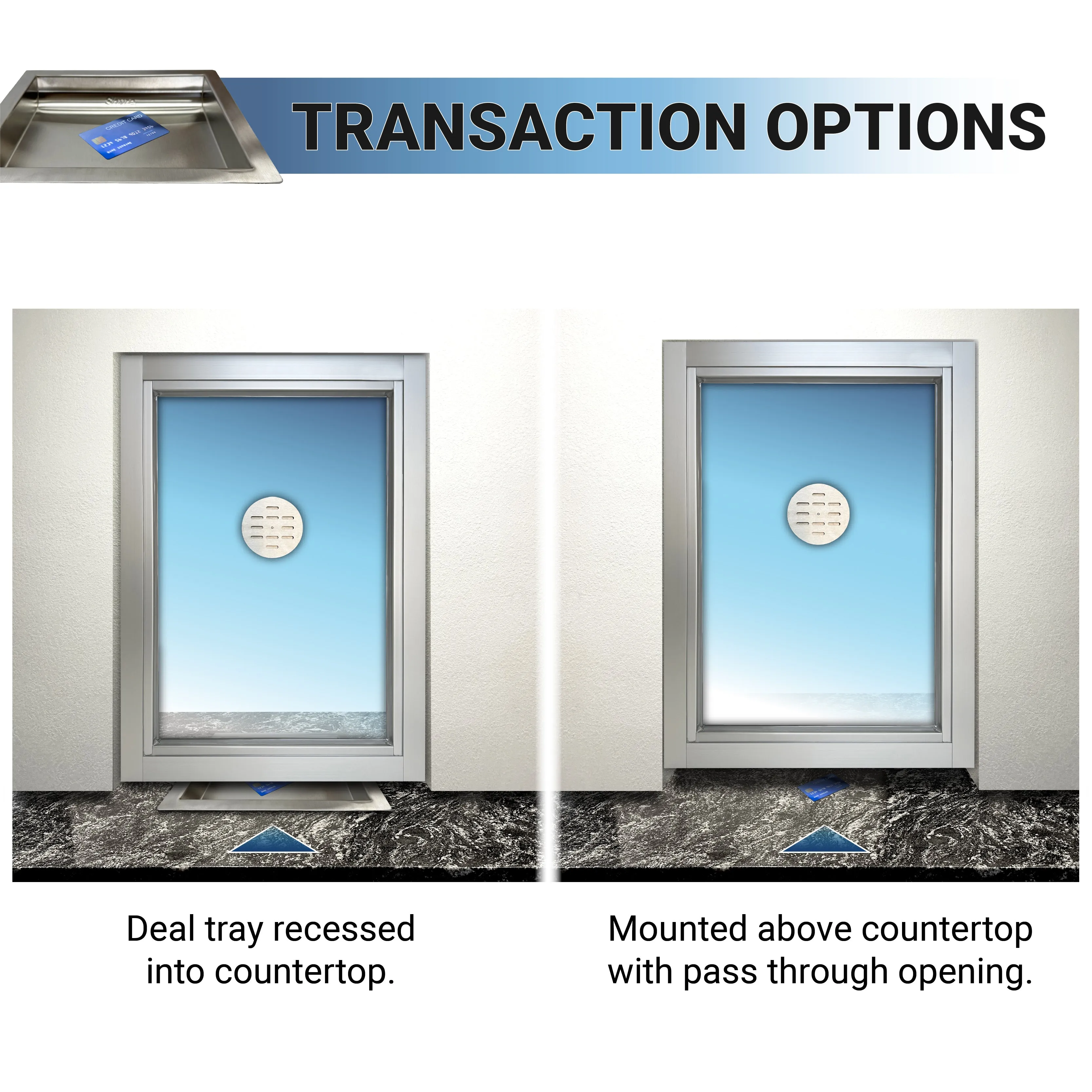 Ready Access 503 Ticket Window, Teller Window, Cashier Window | 1/4" Tempered | Multiple Color Options