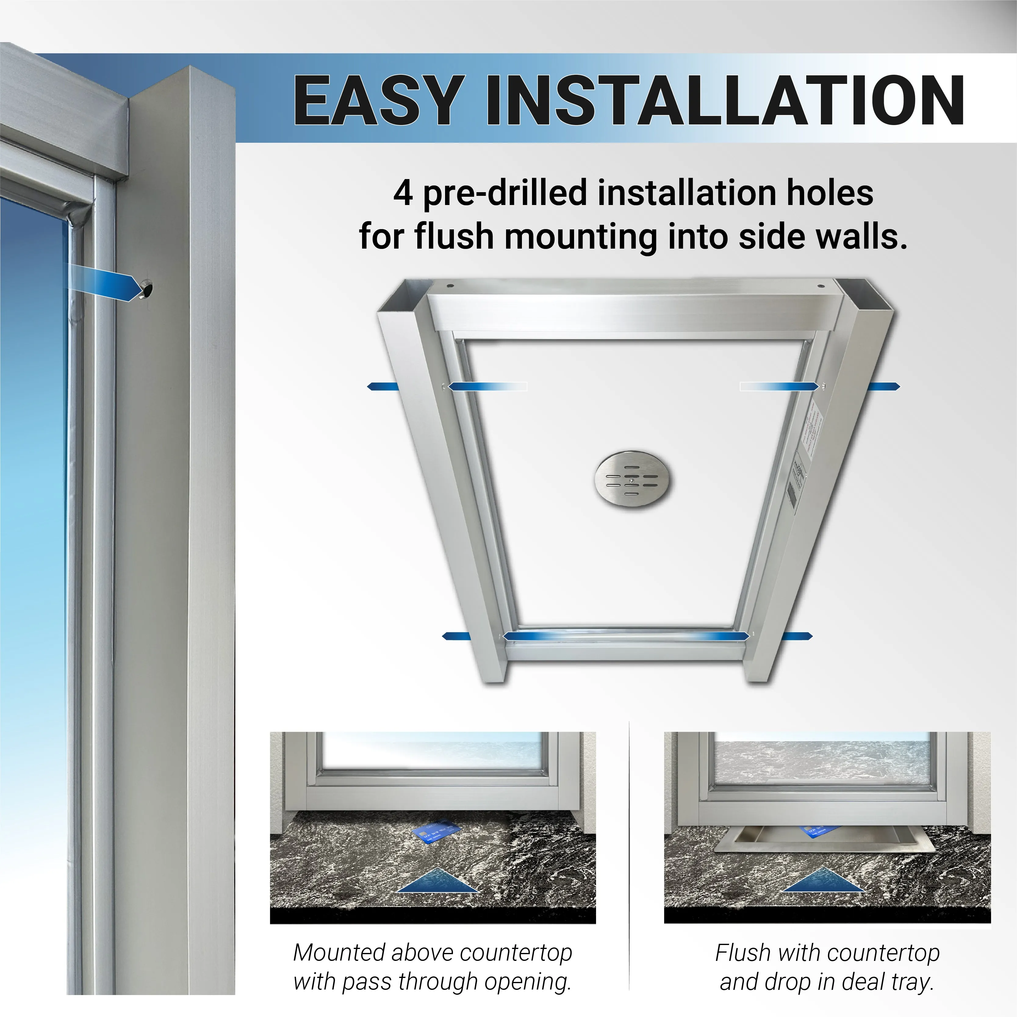 Ready Access 503 Ticket Window, Teller Window, Cashier Window | 1/4" Tempered | Multiple Color Options