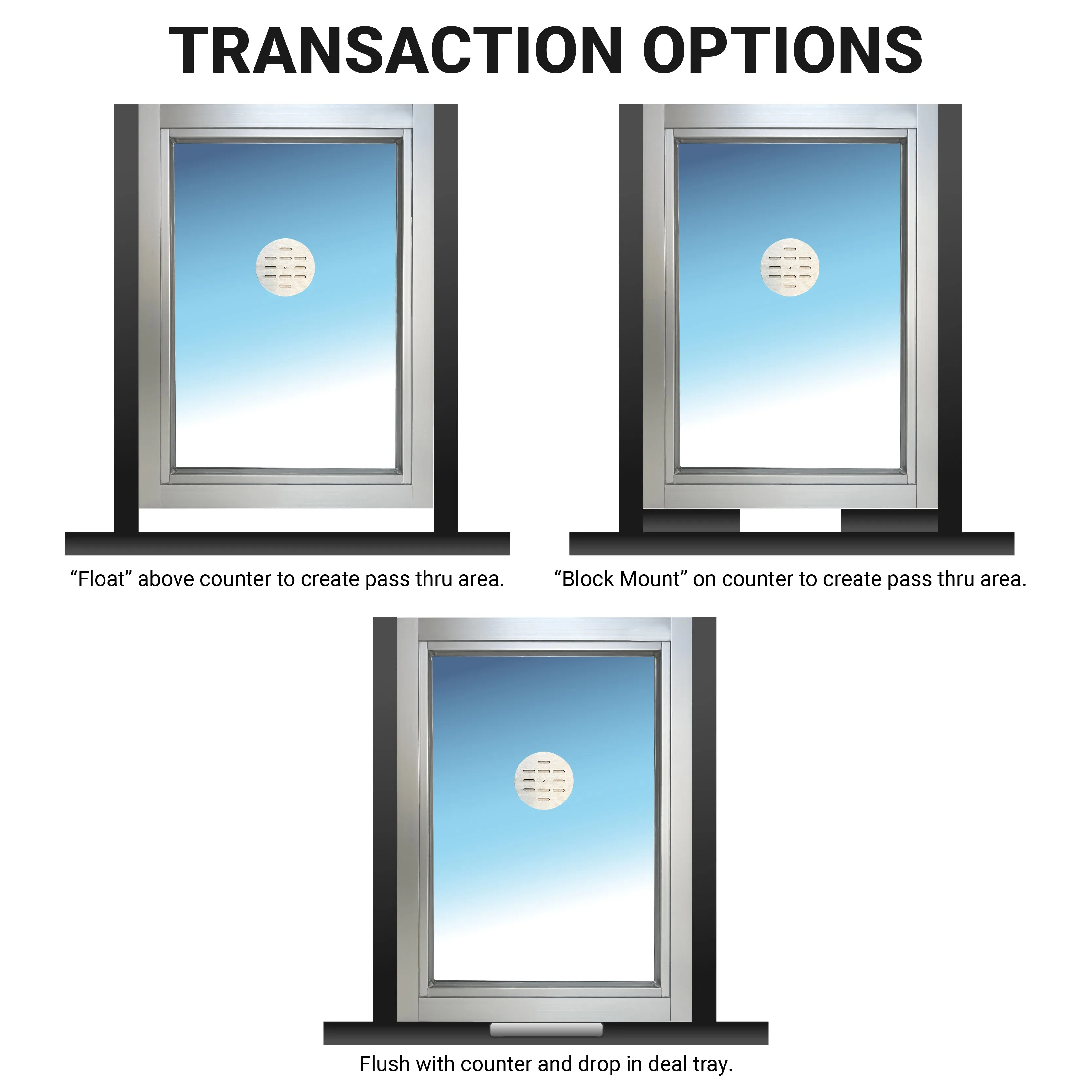 Ready Access 503 Ticket Window, Teller Window, Cashier Window | 1/4" Tempered | Multiple Color Options