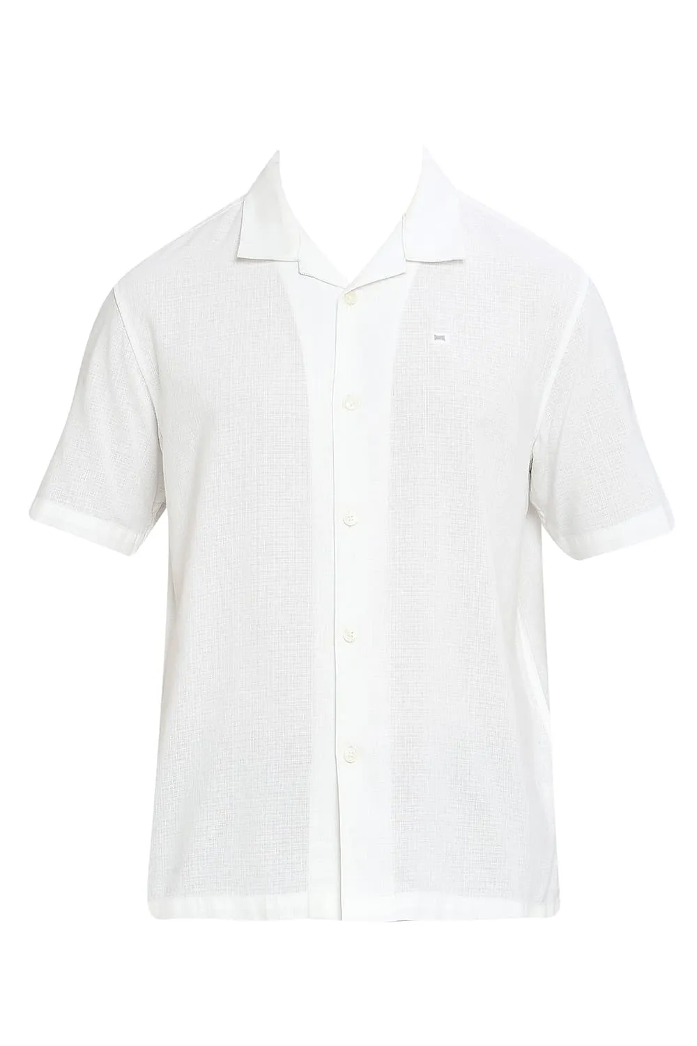 Relaxed Fit Cotton Hopsack Dobby Halfsleeves Shirt