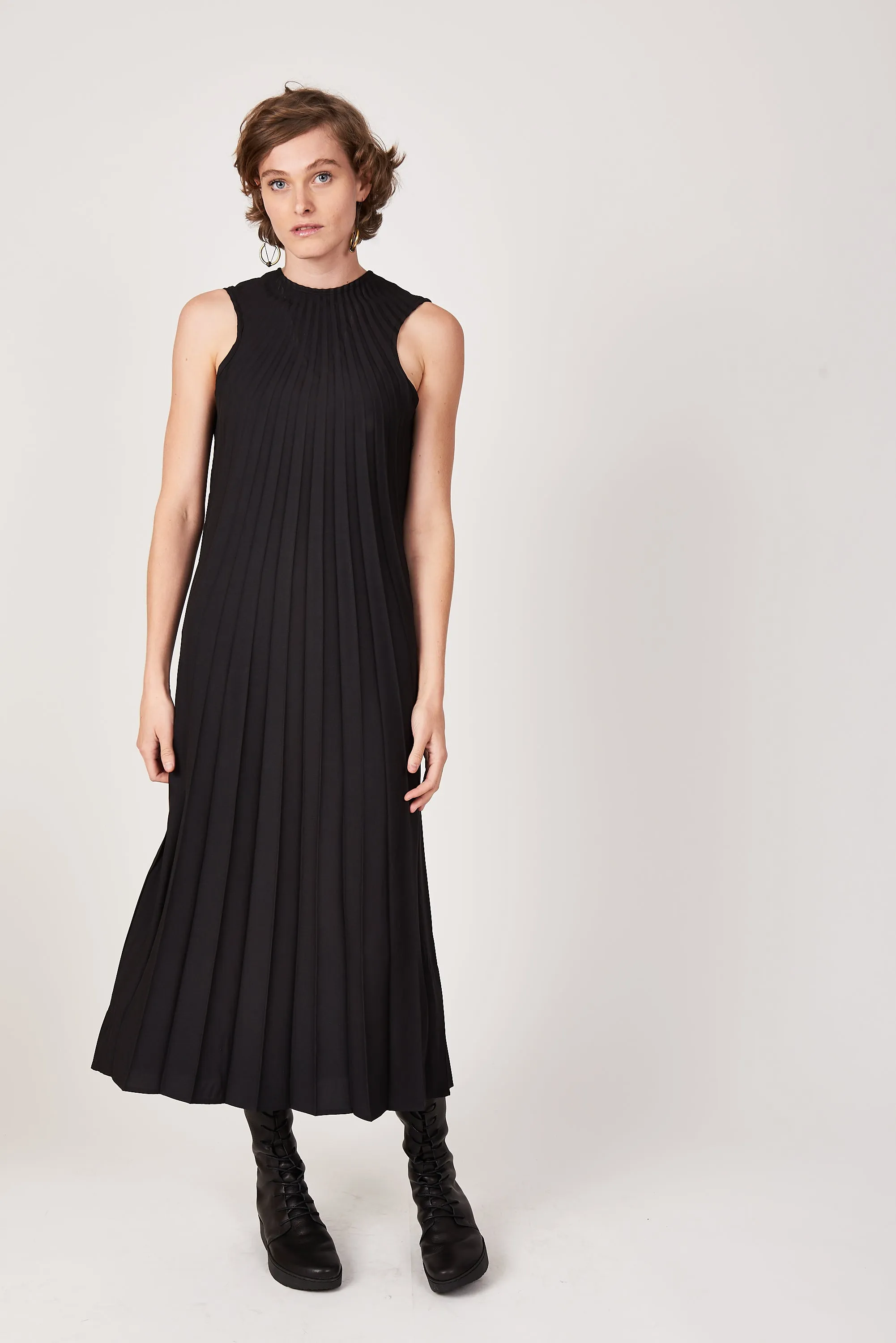 Reversible Racerback Maxi Sunburst Dress | Black