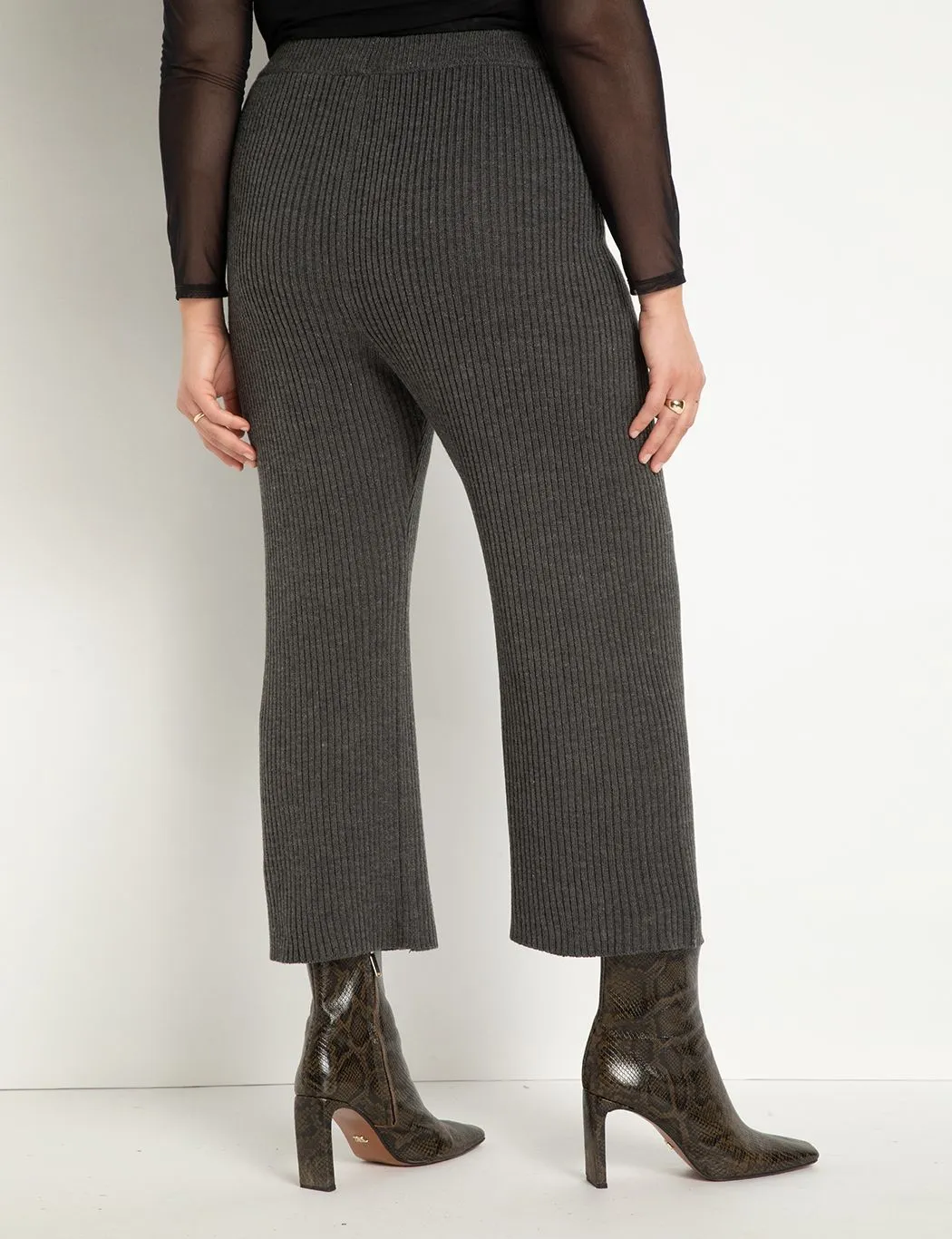 Rib Stitch Sweater Pant in Grey