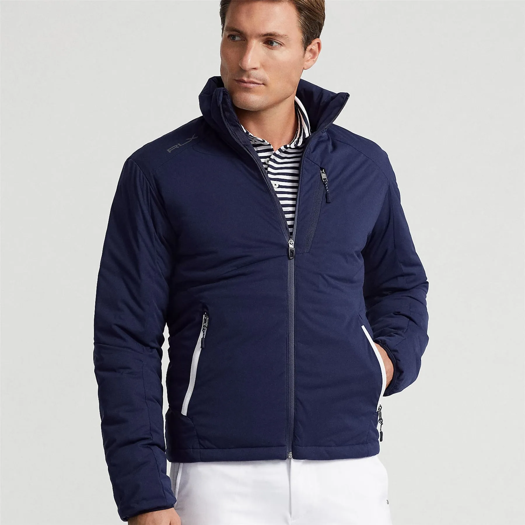 RLX Nylon Softshell Bomber Jacket French Navy - AW23