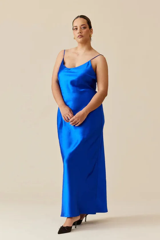 Ruby - Logan Satin Slip, Sapphire