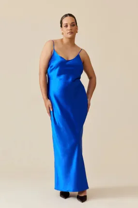 Ruby - Logan Satin Slip, Sapphire