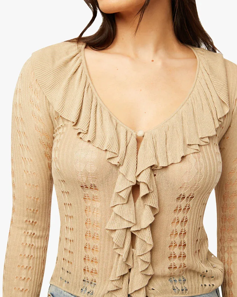 Ruffle Sweater in Safari