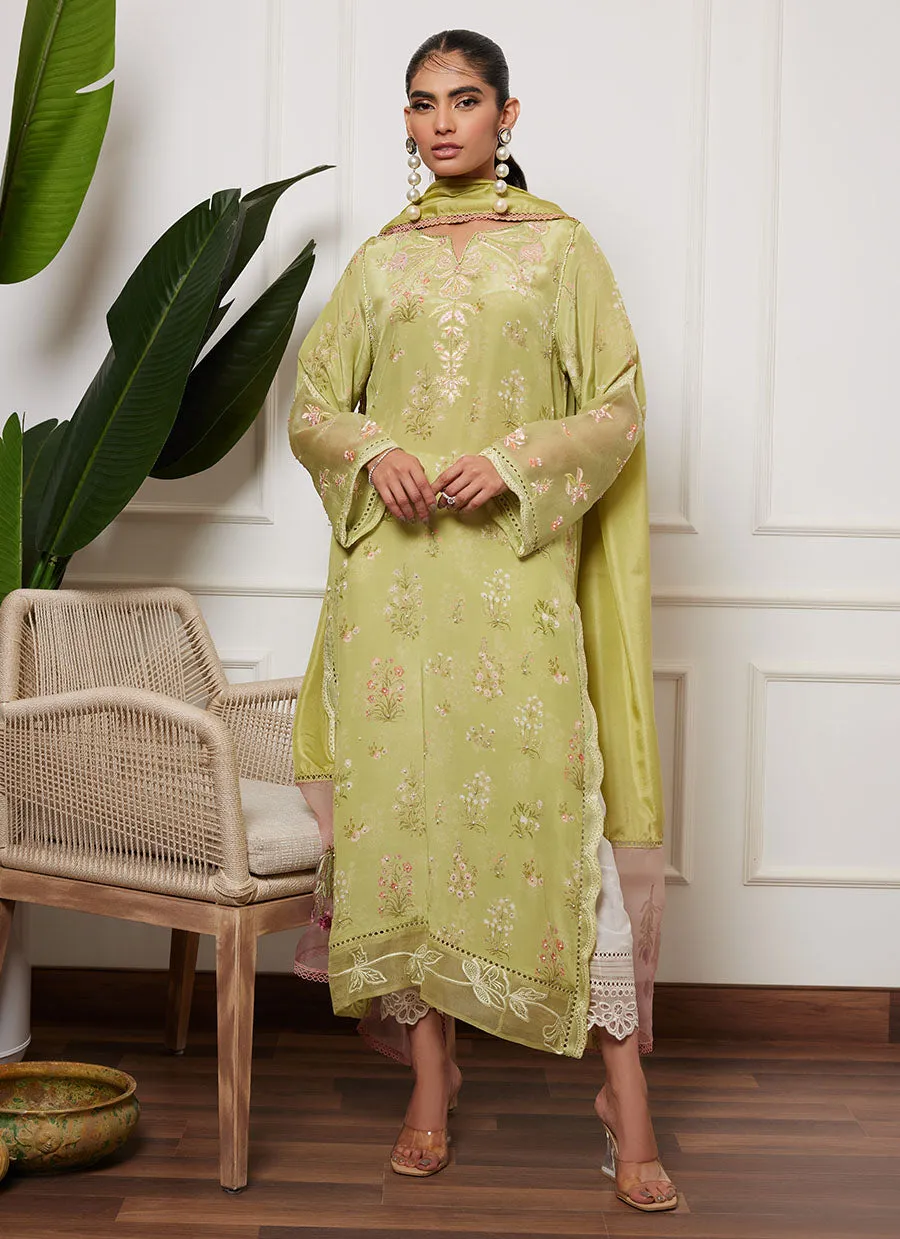 Safiya Kiwi Shirt And Dupatta