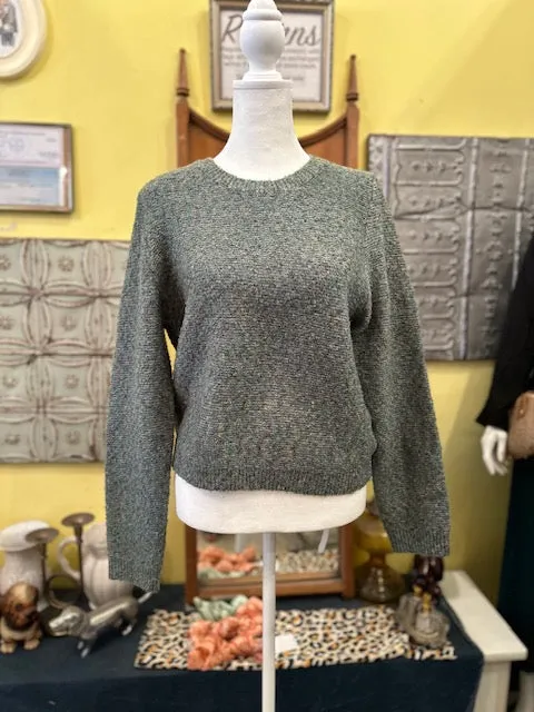 Sage on a Hill Long Sleeve Knit Sweater in Green Multicolor