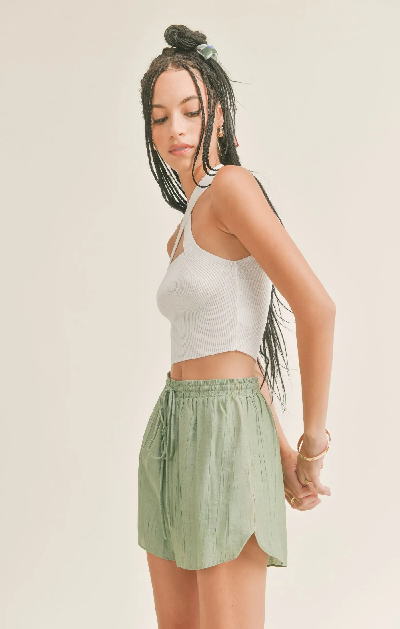 Sage The Lable Miss Independent Halter Top - White