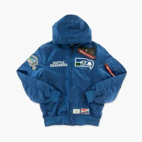 Seattle Seahawks 2024 Throwback Alpha Industries Bomber Jacket