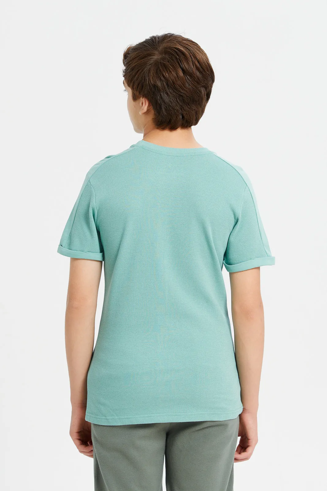 Senior Boys Mint Jacquard T-Shirt