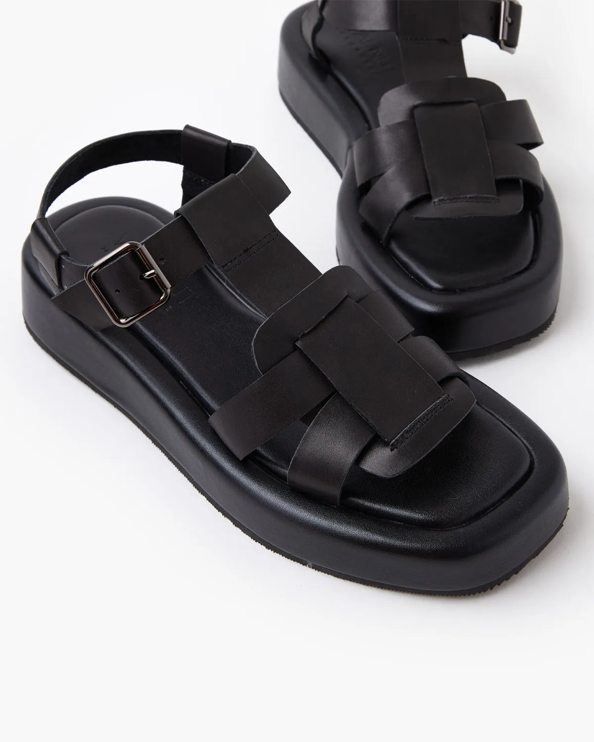 Siena Leather Sandal - Black