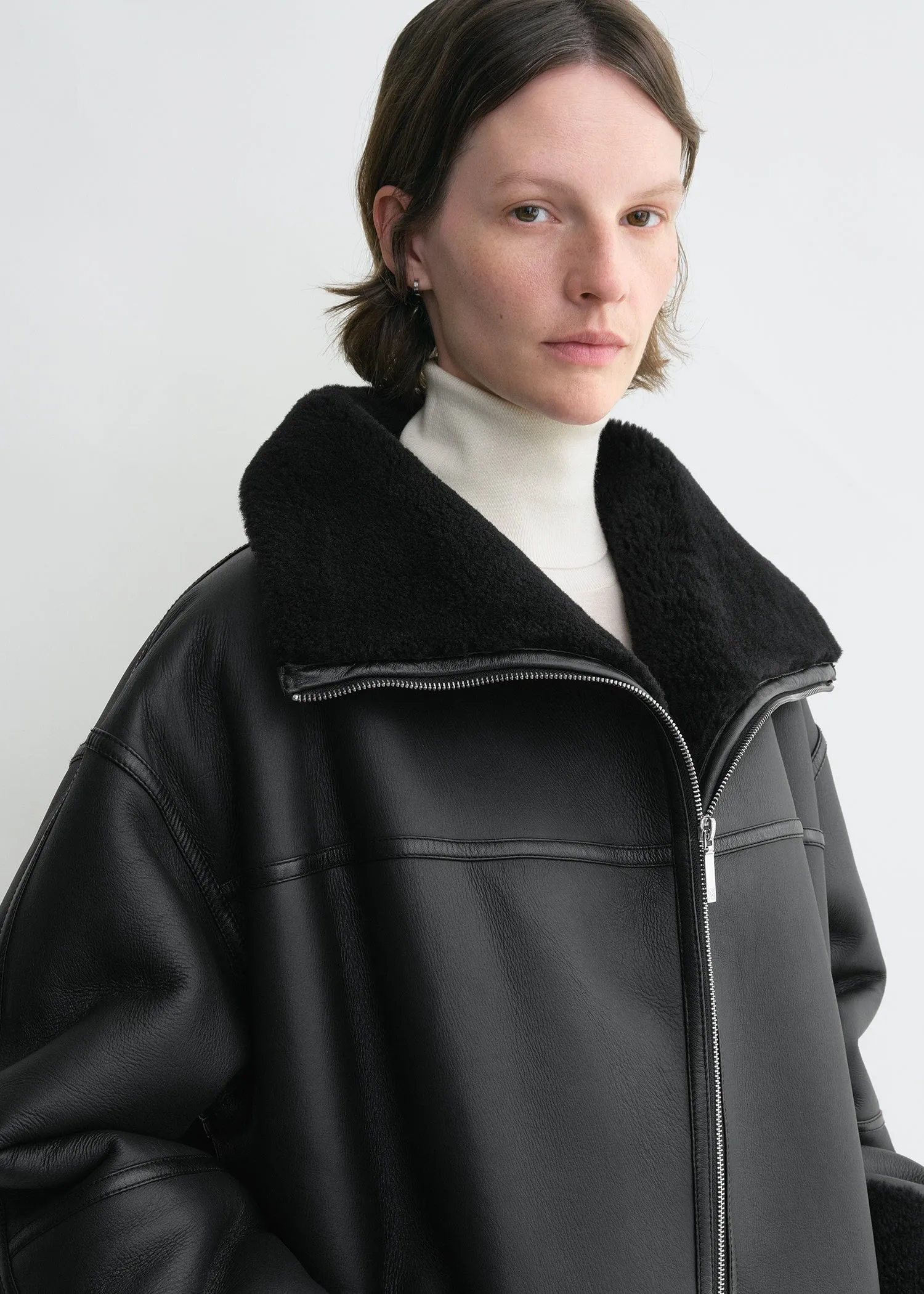 Signature shearling jacket black