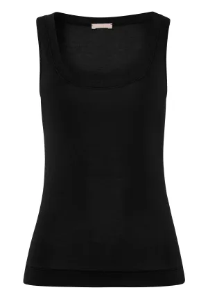 Silk/Cashmere Silk And Cashmere Scoop Neck Tank Top | Black 71653-019