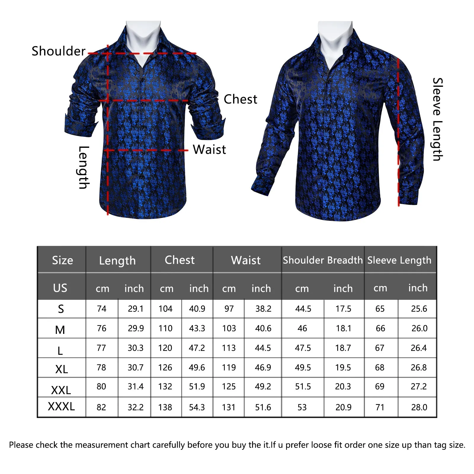 Silver White Floral Silk Men's Long Sleeve Shirt