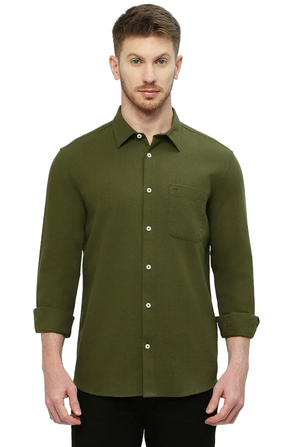 Slim Fit Cotton Hopsack Dobby Shirt