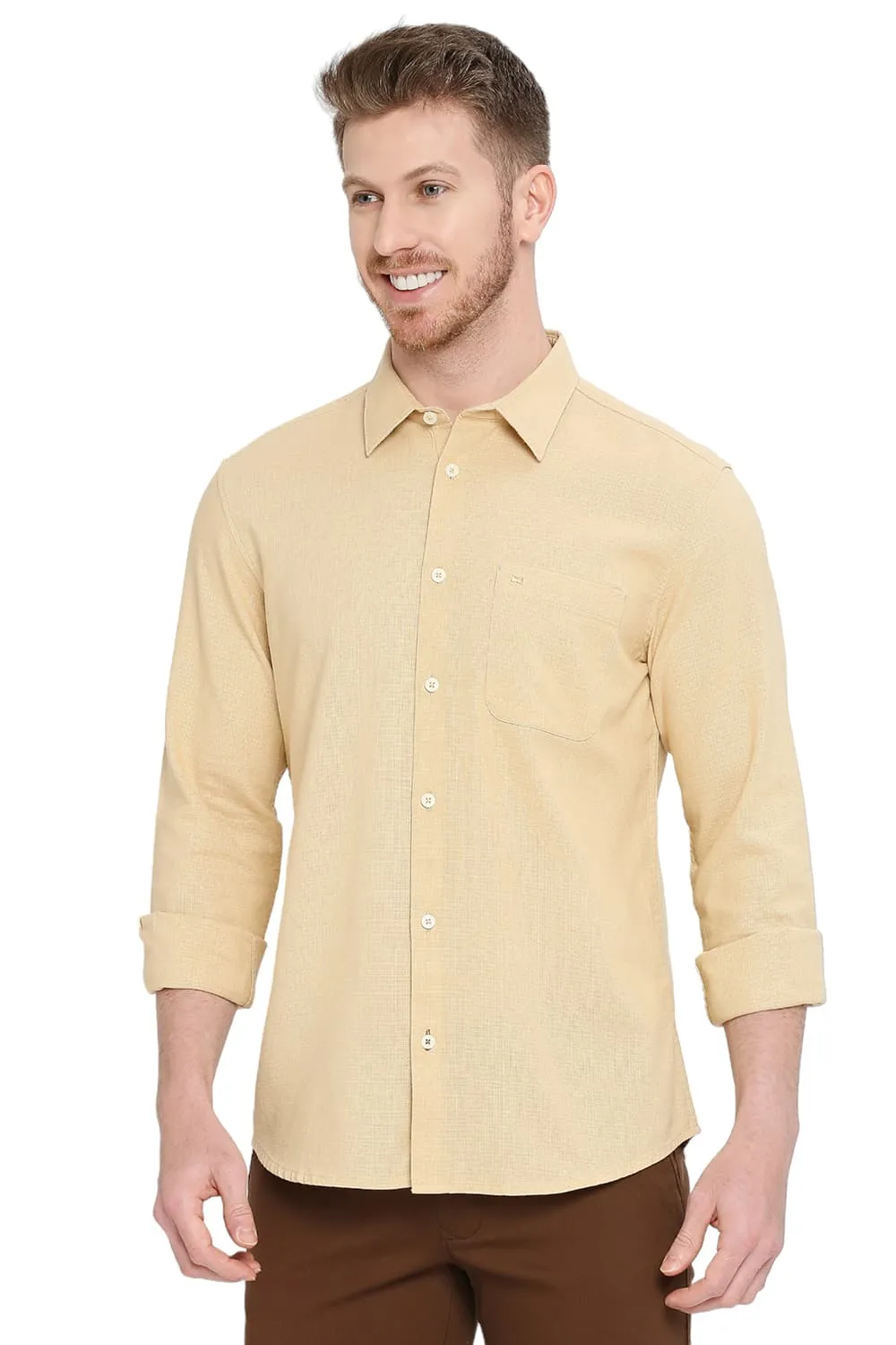 Slim Fit Cotton Hopsack Dobby Shirt