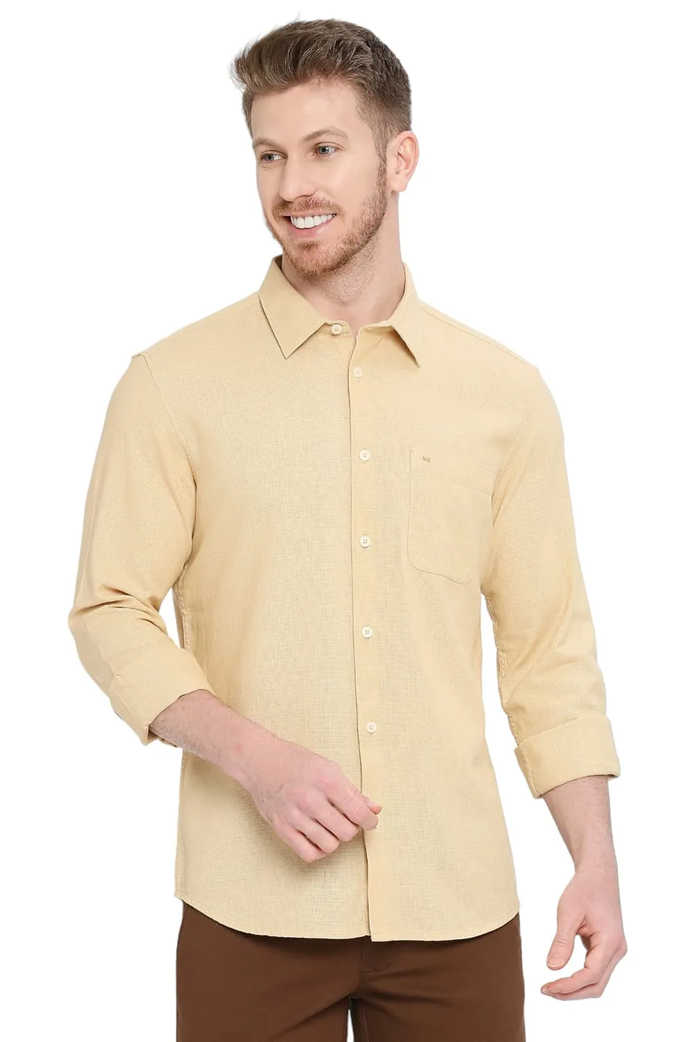 Slim Fit Cotton Hopsack Dobby Shirt