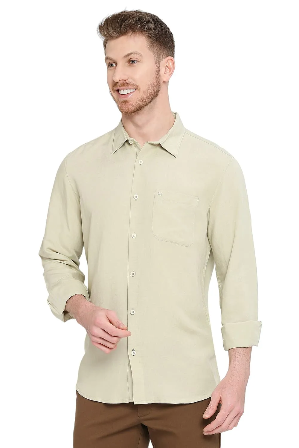 Slim Fit Viscose Linen Shirt