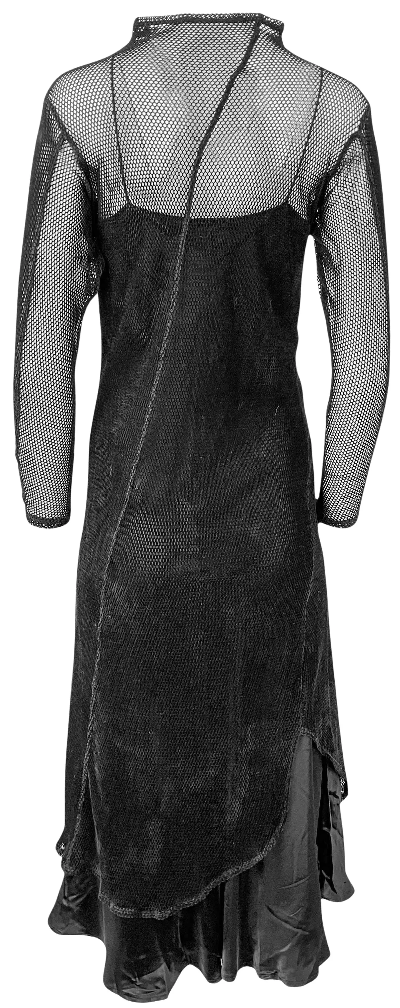 Song For The Mute Tube Dress in Black Velvet Mesh