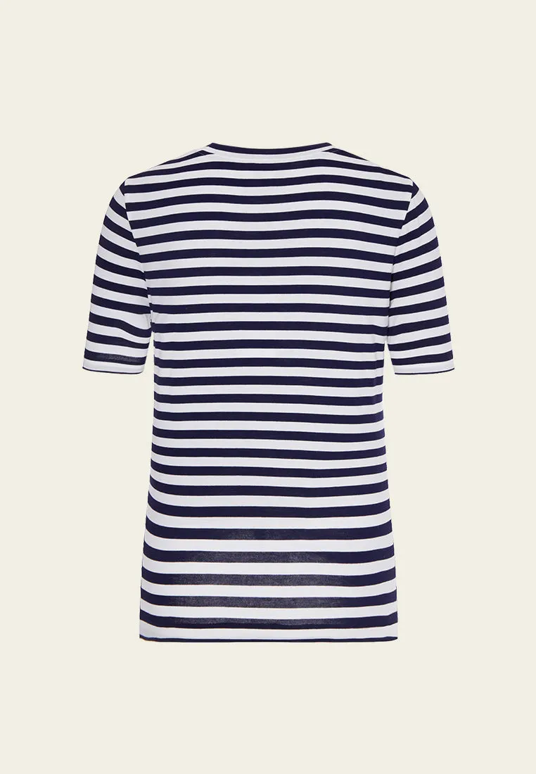 Striped Embroidered T-shirt