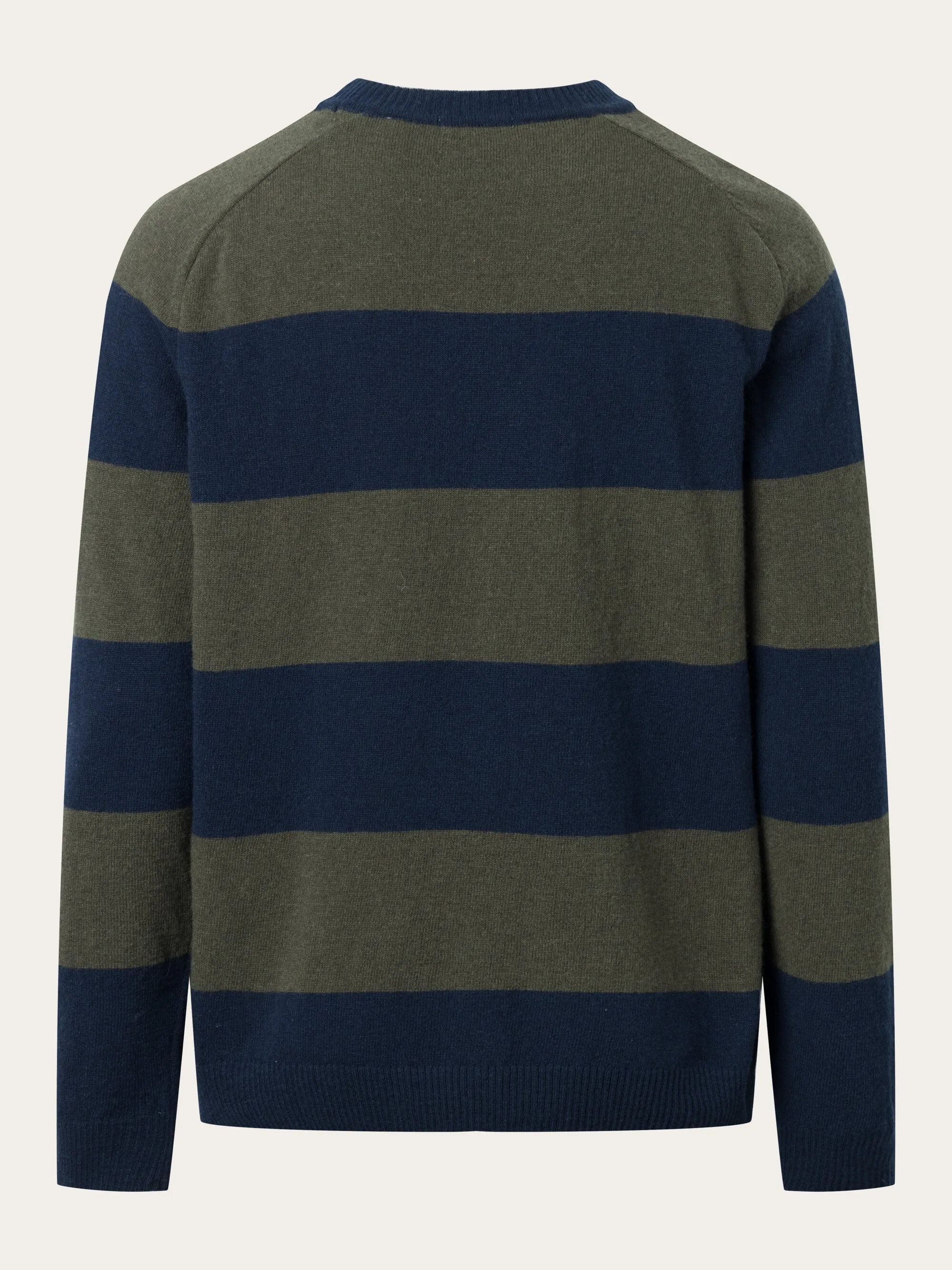 Stripes O-neck knit - - Green stripe