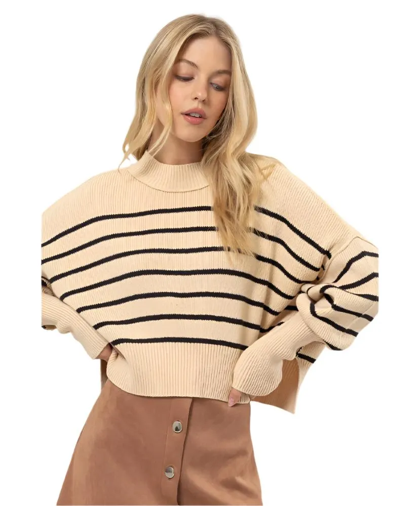 Sweet Striped Crop Sweater