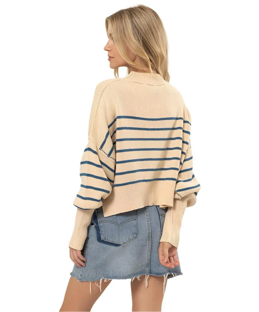 Sweet Striped Crop Sweater