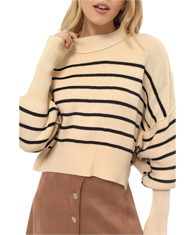 Sweet Striped Crop Sweater