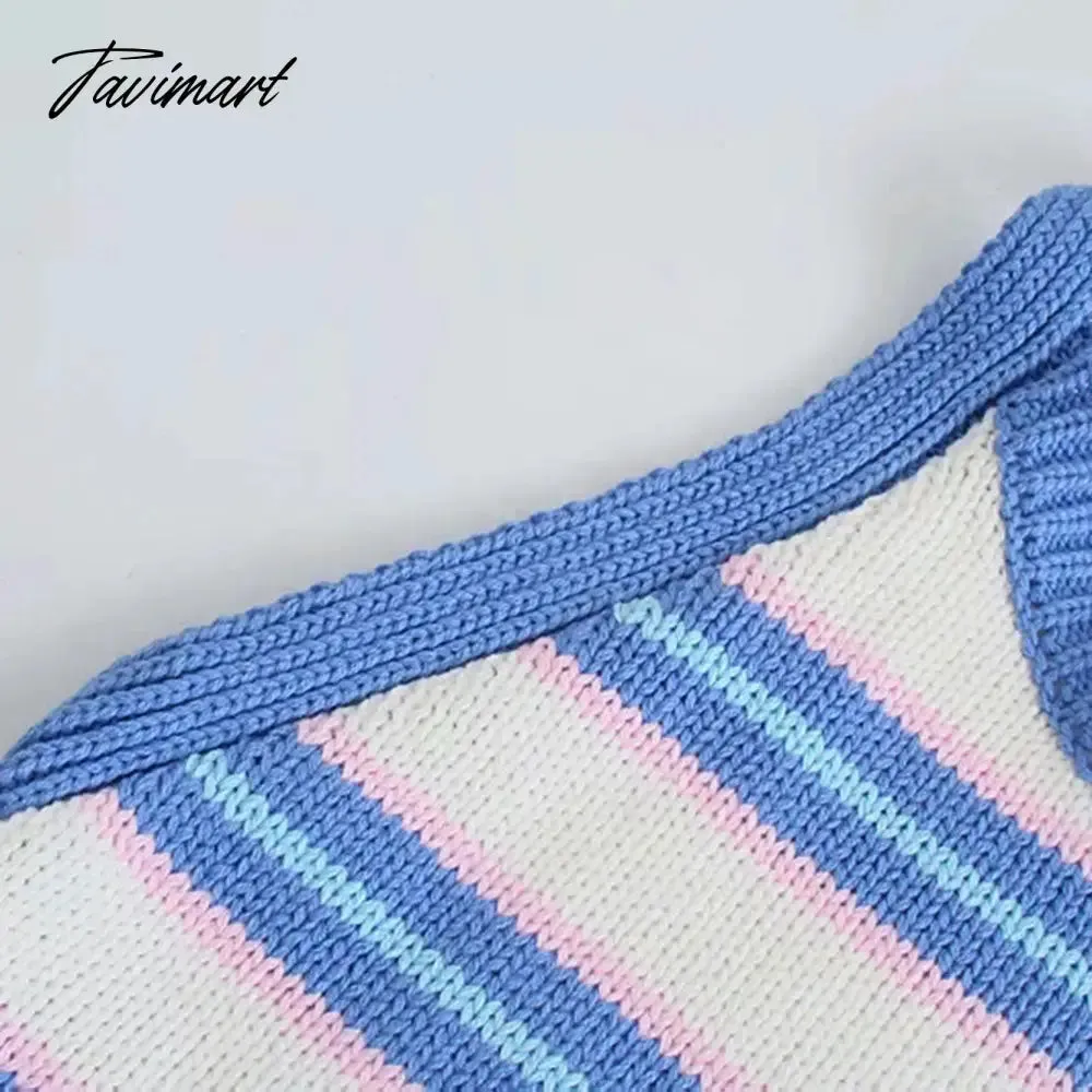 Tavimart Sleeveless Halter Bandage Backless Sexy Tank Crop Top Summer Women Streetwear Club Party Outfits Y2K Sweater