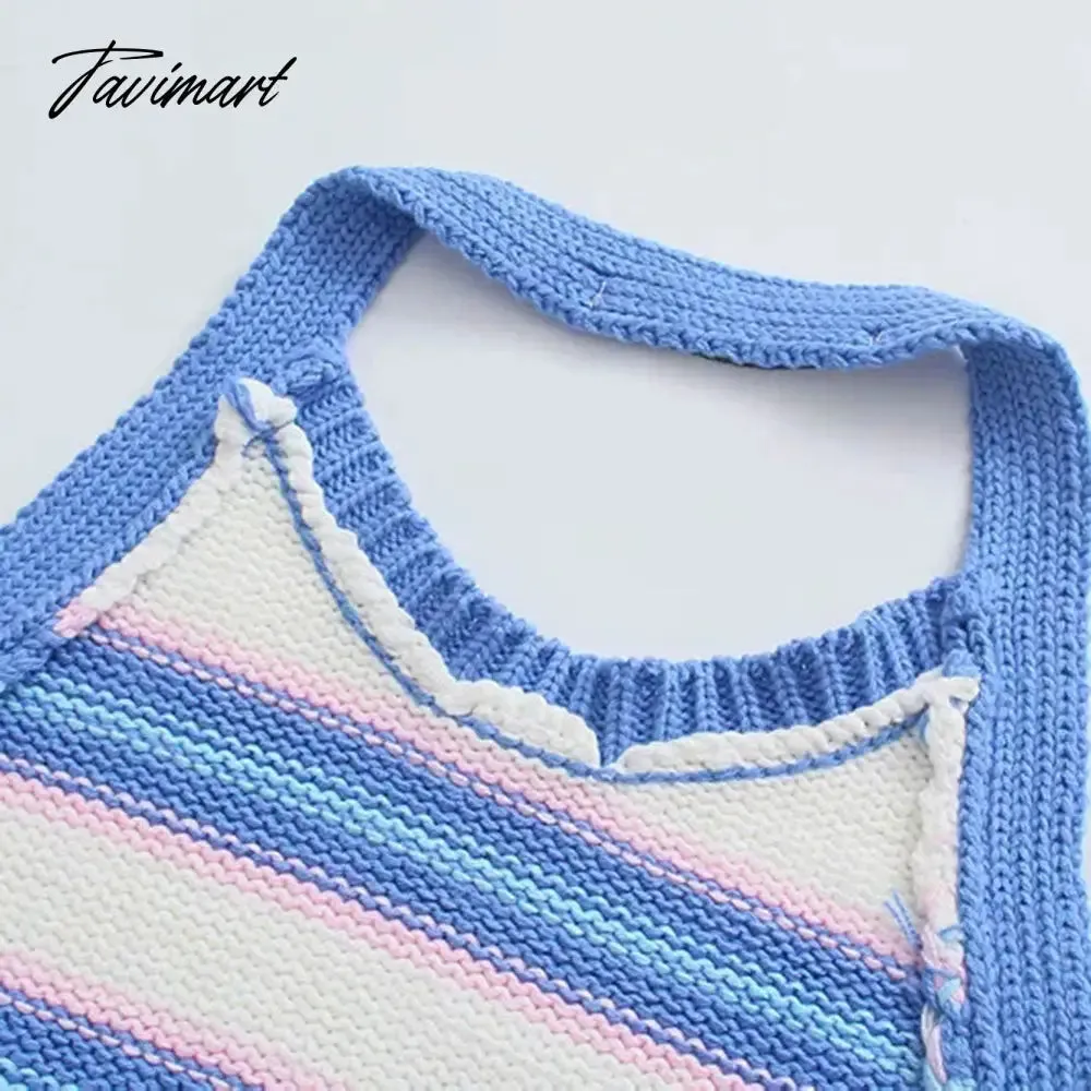 Tavimart Sleeveless Halter Bandage Backless Sexy Tank Crop Top Summer Women Streetwear Club Party Outfits Y2K Sweater