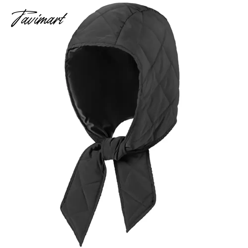 Tavimart Winter Warm Hats Balaclava For Women Men Fashion Design Quilted Headscarf Puffer Scarf Lightweight Portable Windproof Scarf Hat