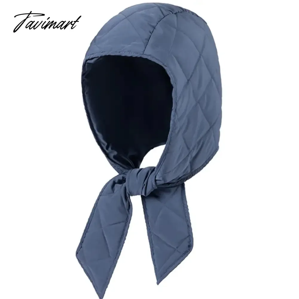 Tavimart Winter Warm Hats Balaclava For Women Men Fashion Design Quilted Headscarf Puffer Scarf Lightweight Portable Windproof Scarf Hat