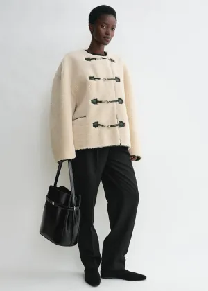 Teddy shearling clasp jacket off-white