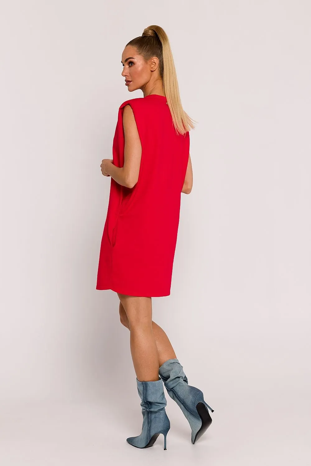 TEEK - Shrug Solid Pocketed Sleeveless Dress