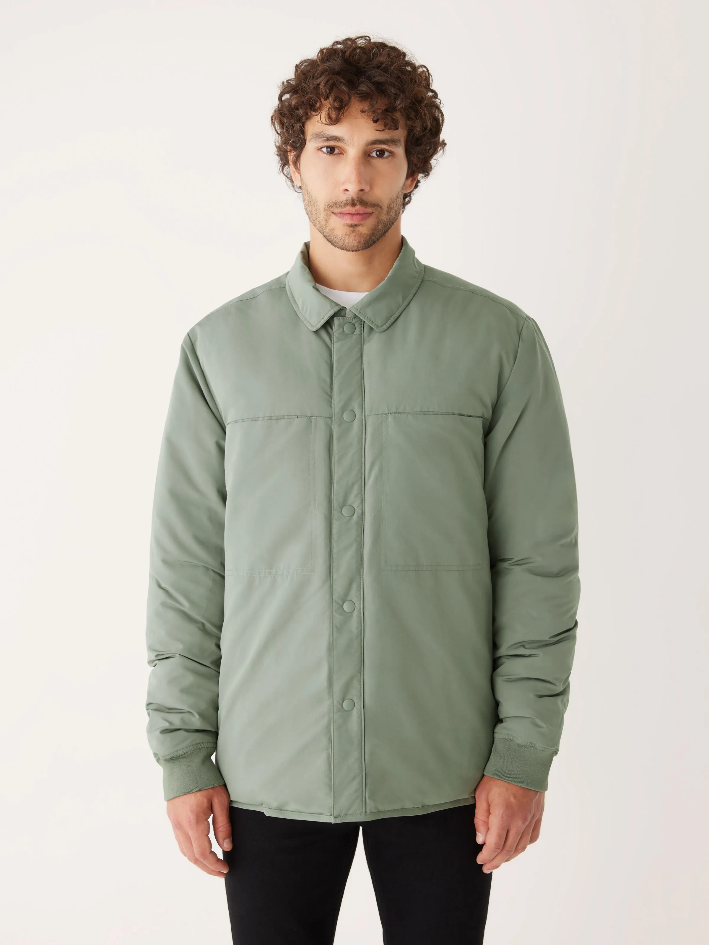 The Skyline Point Collar Jacket in Agave Green