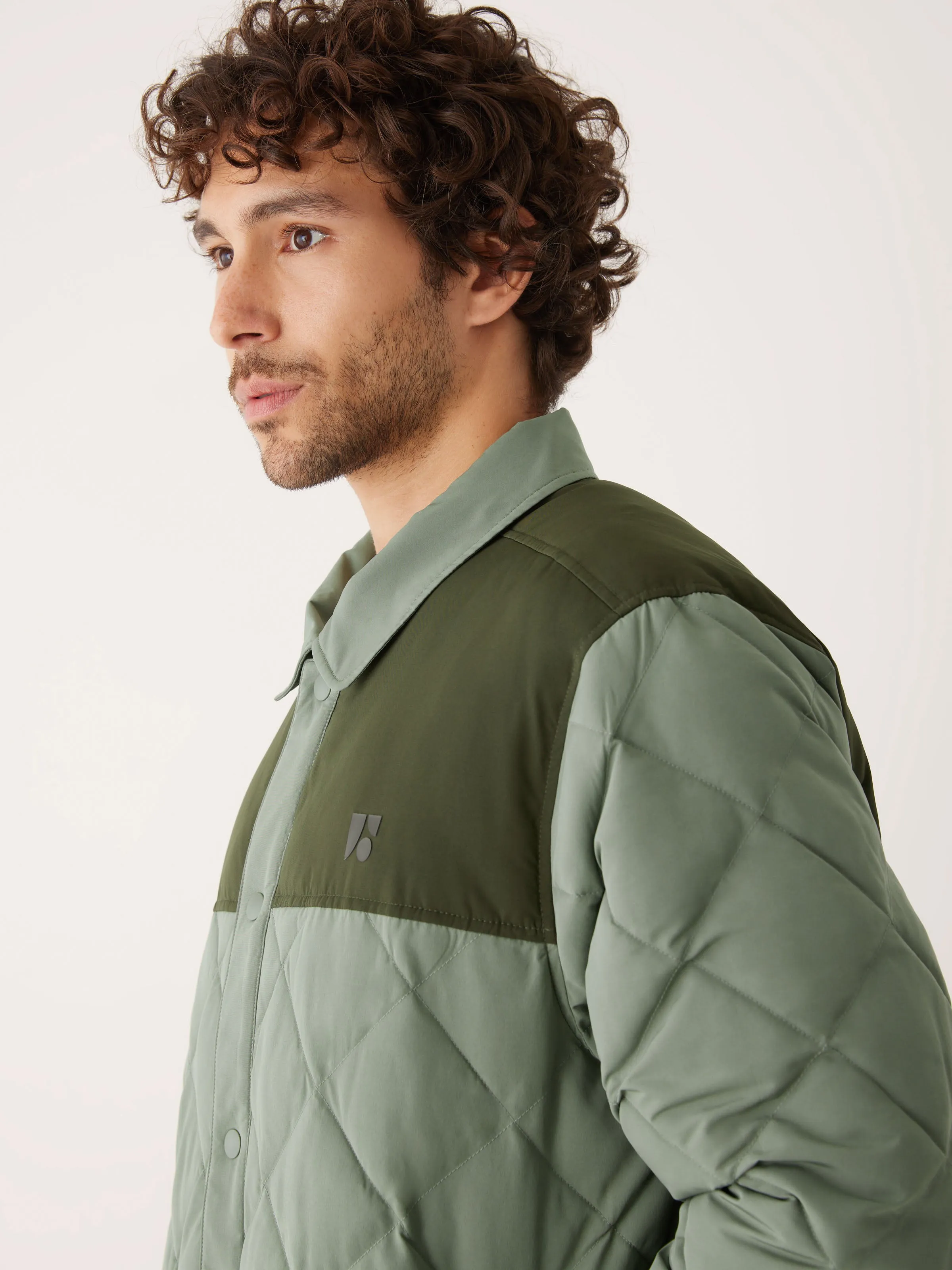 The Skyline Point Collar Jacket in Agave Green