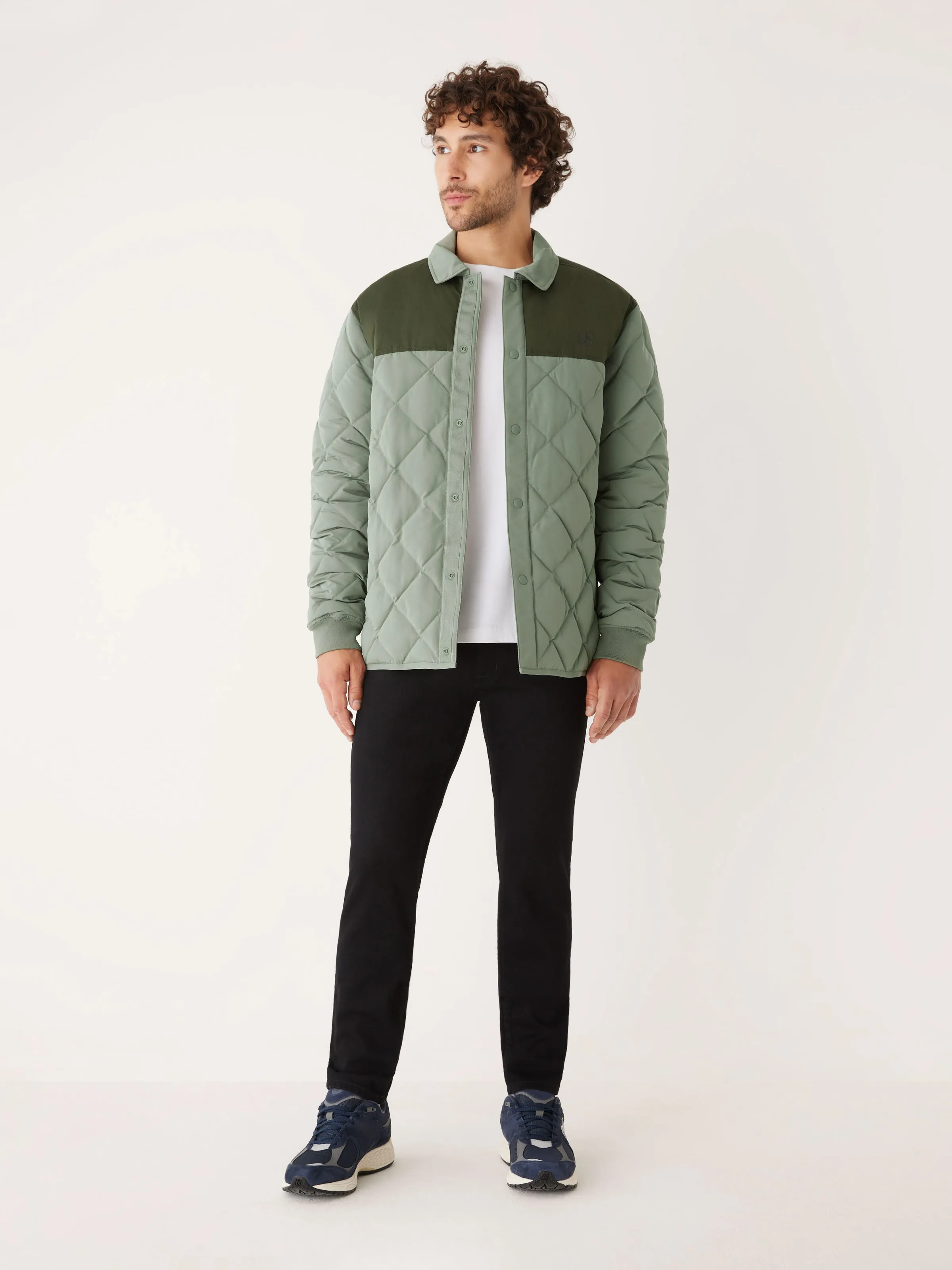 The Skyline Point Collar Jacket in Agave Green