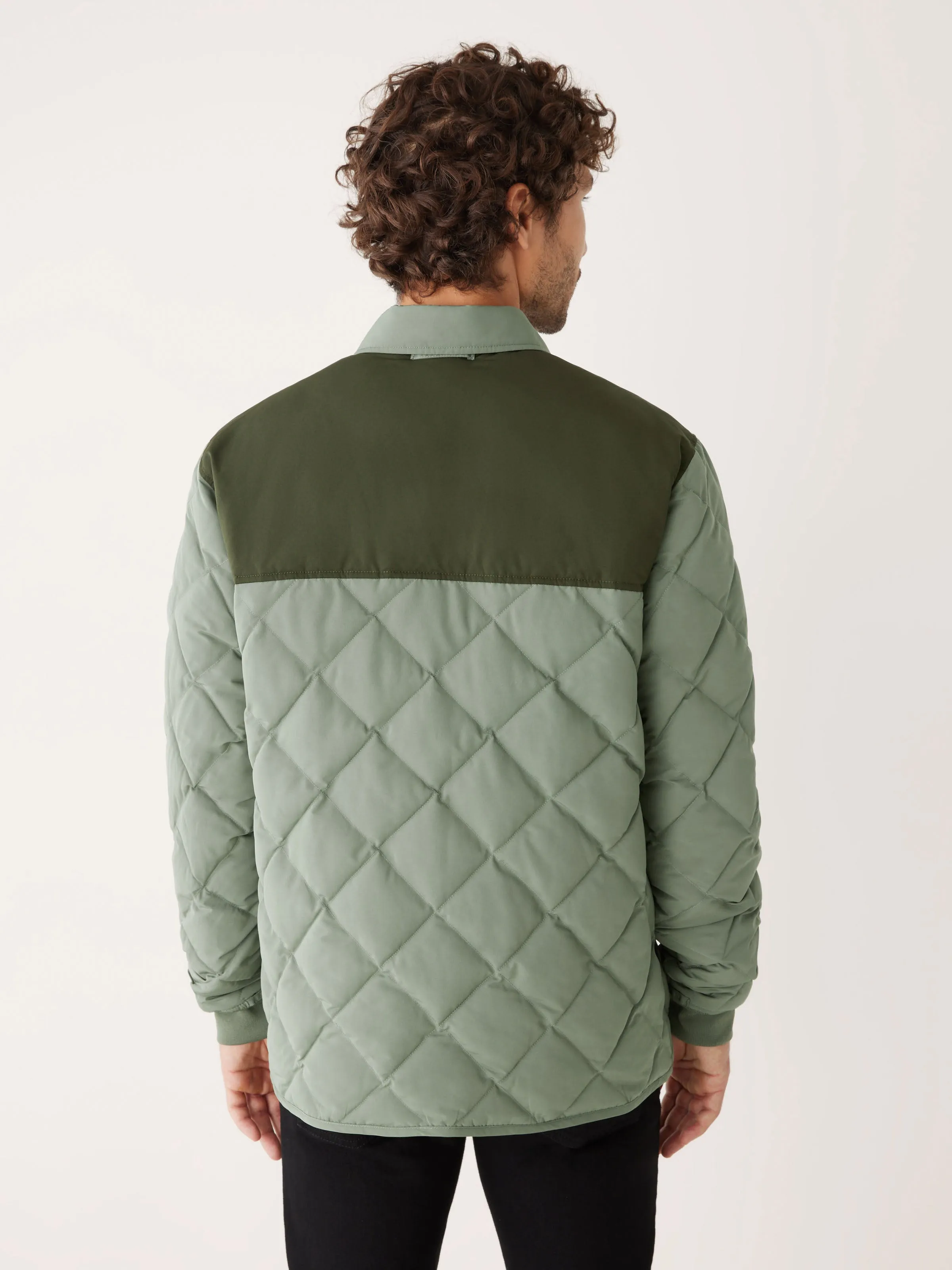 The Skyline Point Collar Jacket in Agave Green