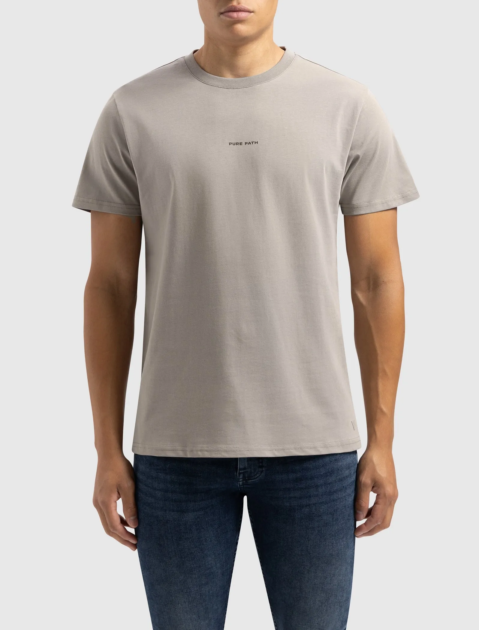 Tonal Floral Back Print T-shirt | Taupe