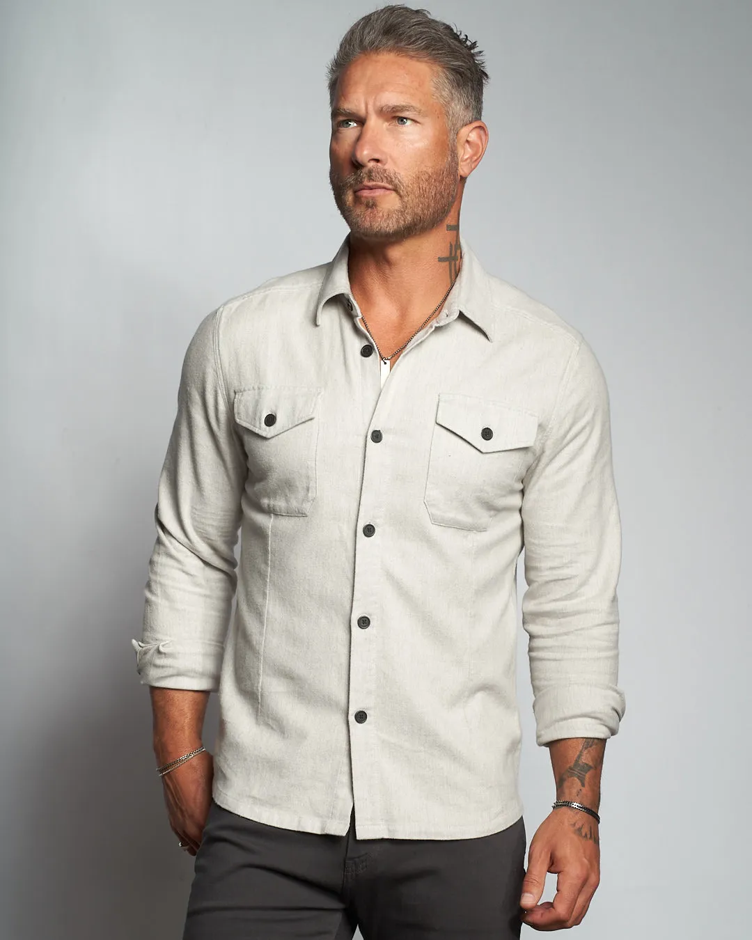 Untucked Tailored SLIM Fit Button-Up Shirt (Runs Small)