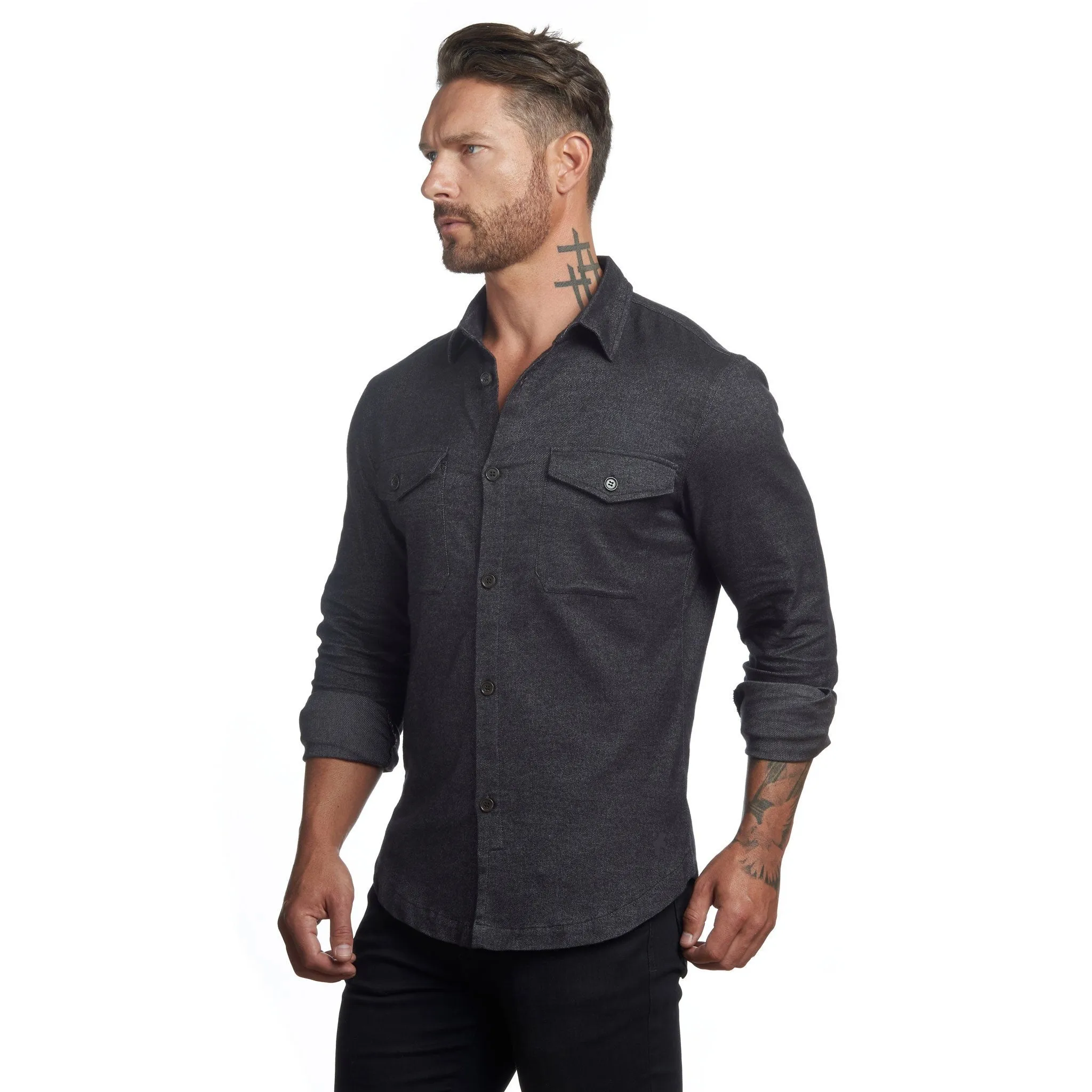 Untucked Tailored SLIM Fit Button-Up Shirt (Runs Small)