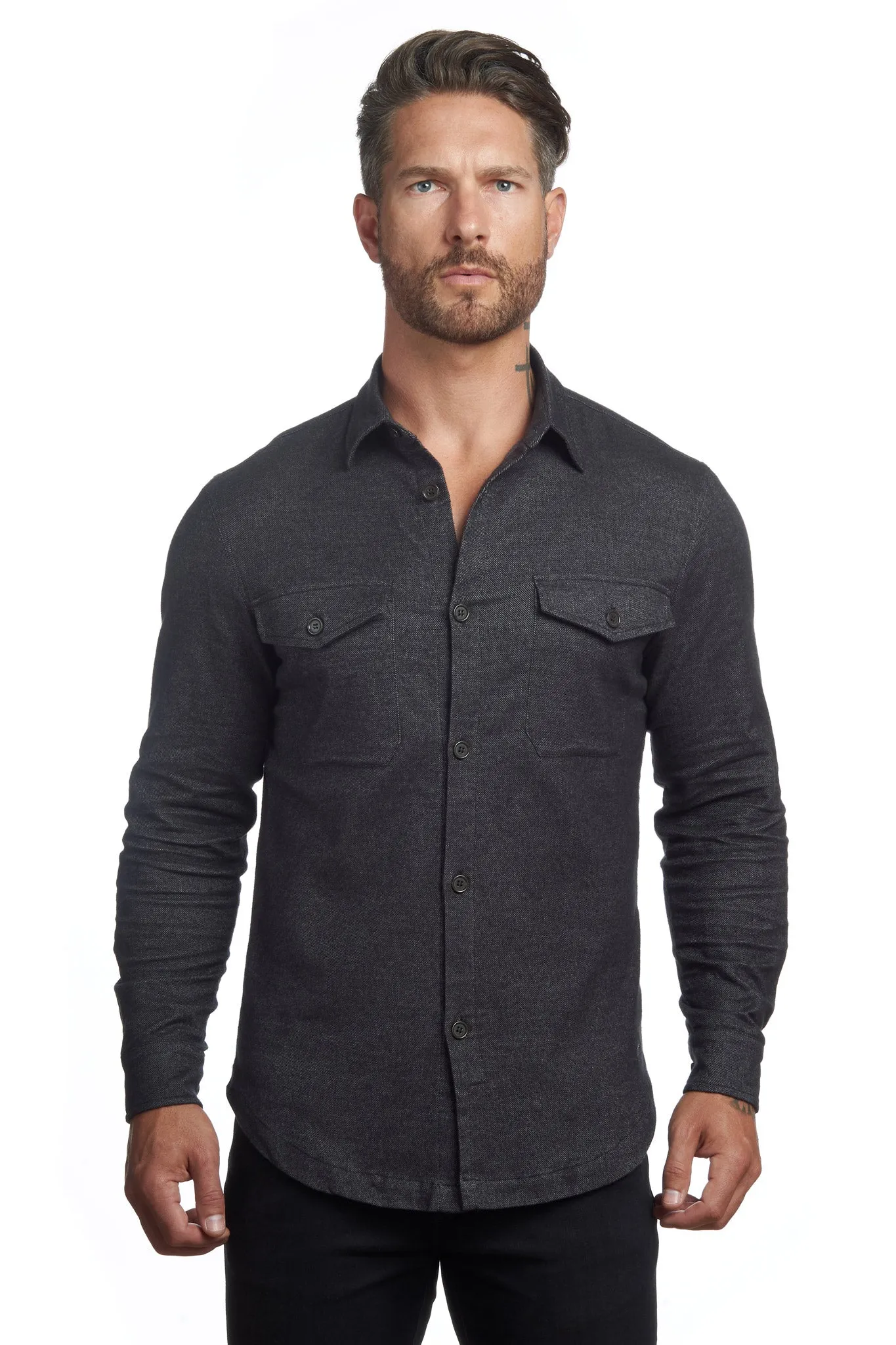 Untucked Tailored SLIM Fit Button-Up Shirt (Runs Small)