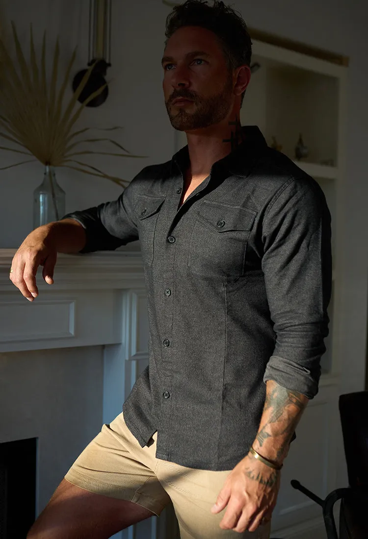 Untucked Tailored SLIM Fit Button-Up Shirt (Runs Small)