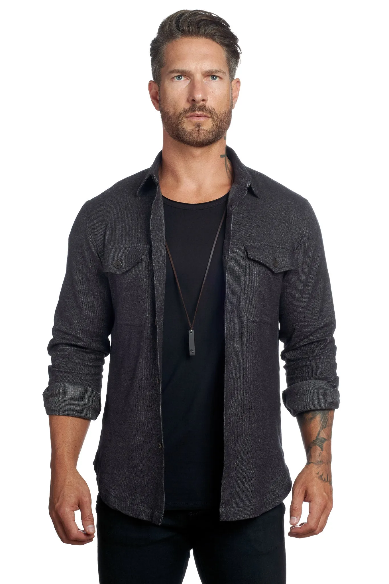 Untucked Tailored SLIM Fit Button-Up Shirt (Runs Small)