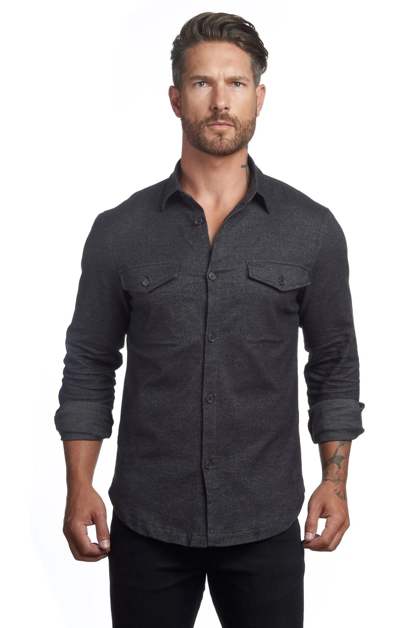 Untucked Tailored SLIM Fit Button-Up Shirt (Runs Small)