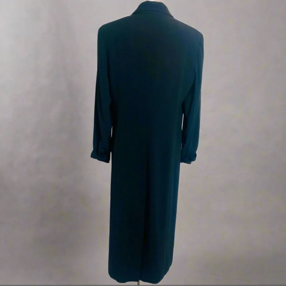 Valerie Stevens Fitted Long Black Dress Coat